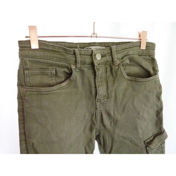 Zara Cargo Skinny Washed Distressed Jeans Size 30 - Picture 2 of 5